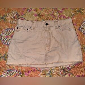 Cream colored “Free People” Denim Mini-Skirt